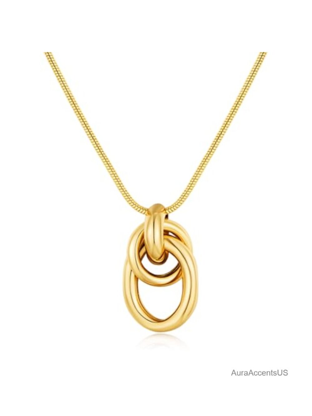 14K Gold Plated Snake Chain Pendant Necklace Chunky Statement